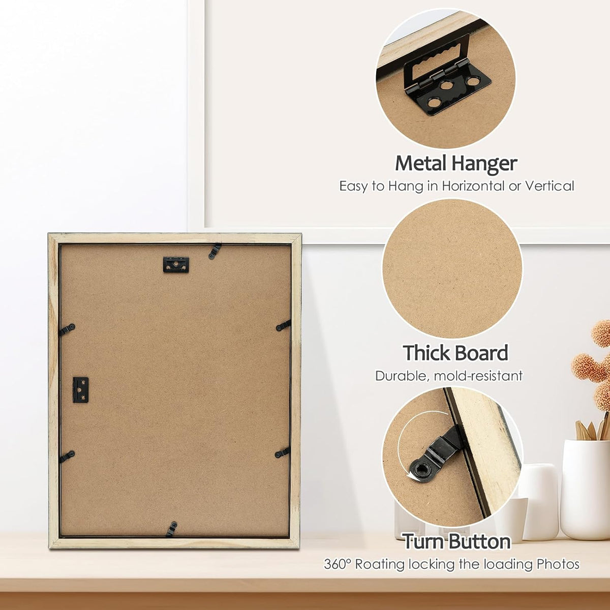 Golden State Art 11x14 Dark Brown Wood Picture Frame for 5x7 and 4x6 Photos
