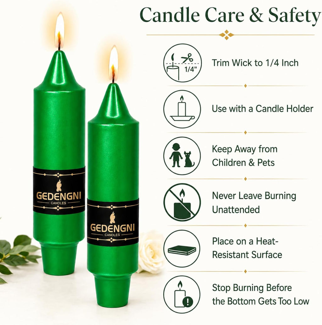 Short Taper Candles 4 Pack,5 Inch Metallic Green Candle Sticks