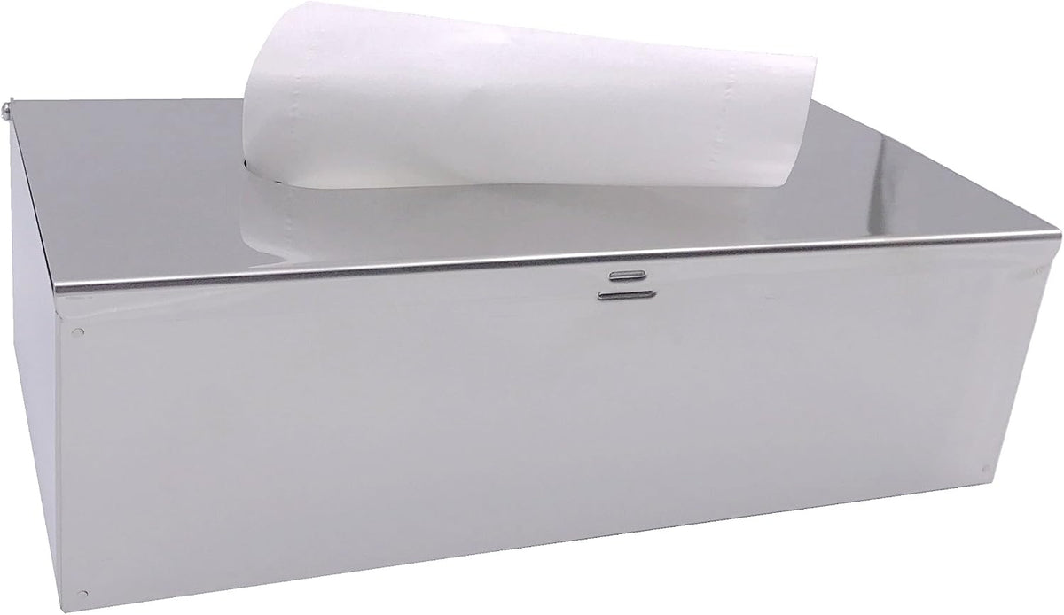 M2cbridge Metal Facial Tissue Box Cover Holder Lay On Wall Mounted, Mirror Polishing 18/8 Stainless Steel (Rectangle)