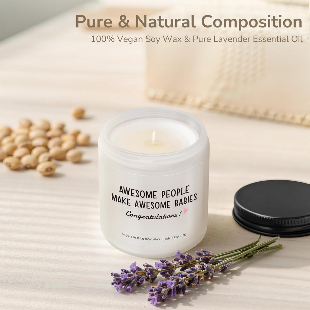 New Parents Gifts for Couples, Funny Pregnancy, New Born, Lavender Candle