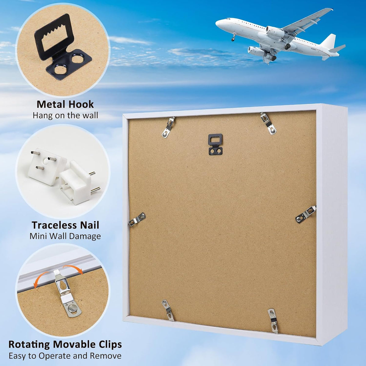 Adventure Archive Box 12x12inch Travel Life Memories Shadow Box with Slot