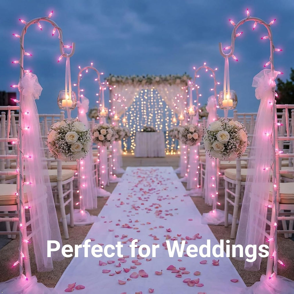 TIGOMOOV Pink Christmas String Lights 100 Count, 21ft White Wire Incandescent Mini Lights, UL Certified 120V Plug in Connectable Indoor Outdoor, Christmas Tree Valentine's Day Wedding Bedroom Decor