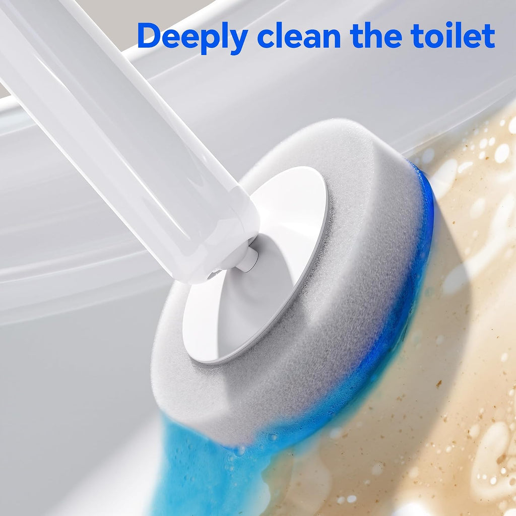 Ctime Disposable Toilet Brushes and Holder Set, 1 Pack with 54 Refills