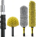 4-in-1 4-12Ft 4-Stage Telescoping Extension Pole Kit for Cleaning