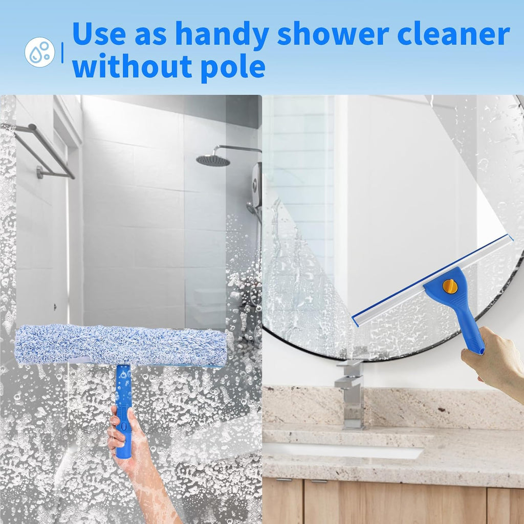 10Ft Window Squeegee with Long Handle, Window Washer for High Windows Glass
