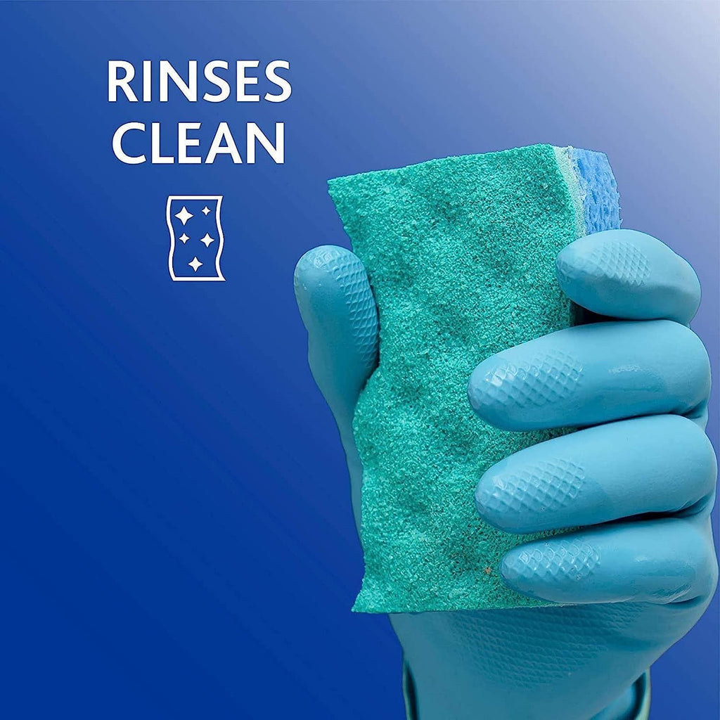 O-Cedar Multi-Use Scrunge Scrub Sponge (6 CT) with Playtex Living Reuseable Rubber Cleaning Gloves (Medium, 3 Pairs)