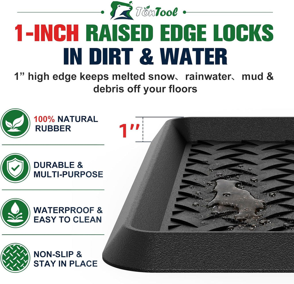 Extra Large Boot Trays - Heavy-Duty Rubber Mat with Raised Edges, Waterproof Shoe Mat Tray for Indoor & Outdoor, Multi-Purpose Catch-All Trays/Floor Protector, 47.25" x 15.75"