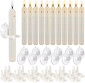 Enpornk 12 Pcs Window Candles with Sensor, Ivory White, Roman Column