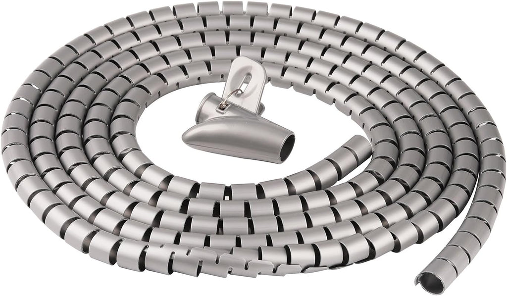 Cable Sleeve Organizer 118inch Coiled Tube Cable Cable Management Sleeve for Home Office PC TV Silver
