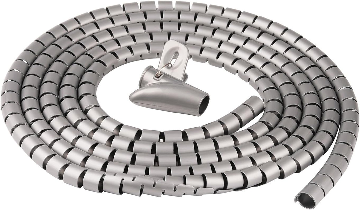 Cable Sleeve Organizer 118inch Coiled Tube Cable Cable Management Sleeve for Home Office PC TV Silver