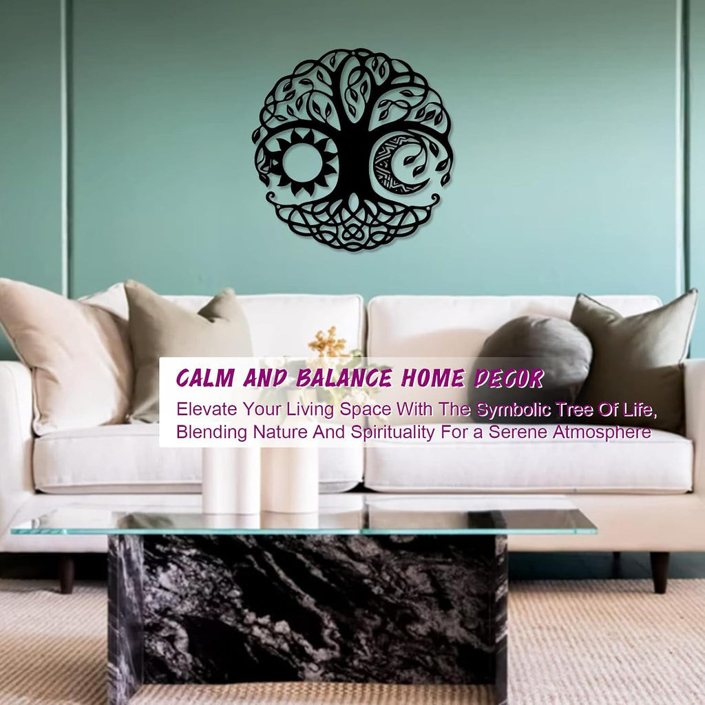 DYMACHINE Metal Wall Decor,Black Art Wall Decors,Boho Sign Accessories Adornos Para Sala,Living Room Modernos House Decorations For Bedroom,Apartment,Office,Kitchen,Black Outdoors (Sun And Moon)