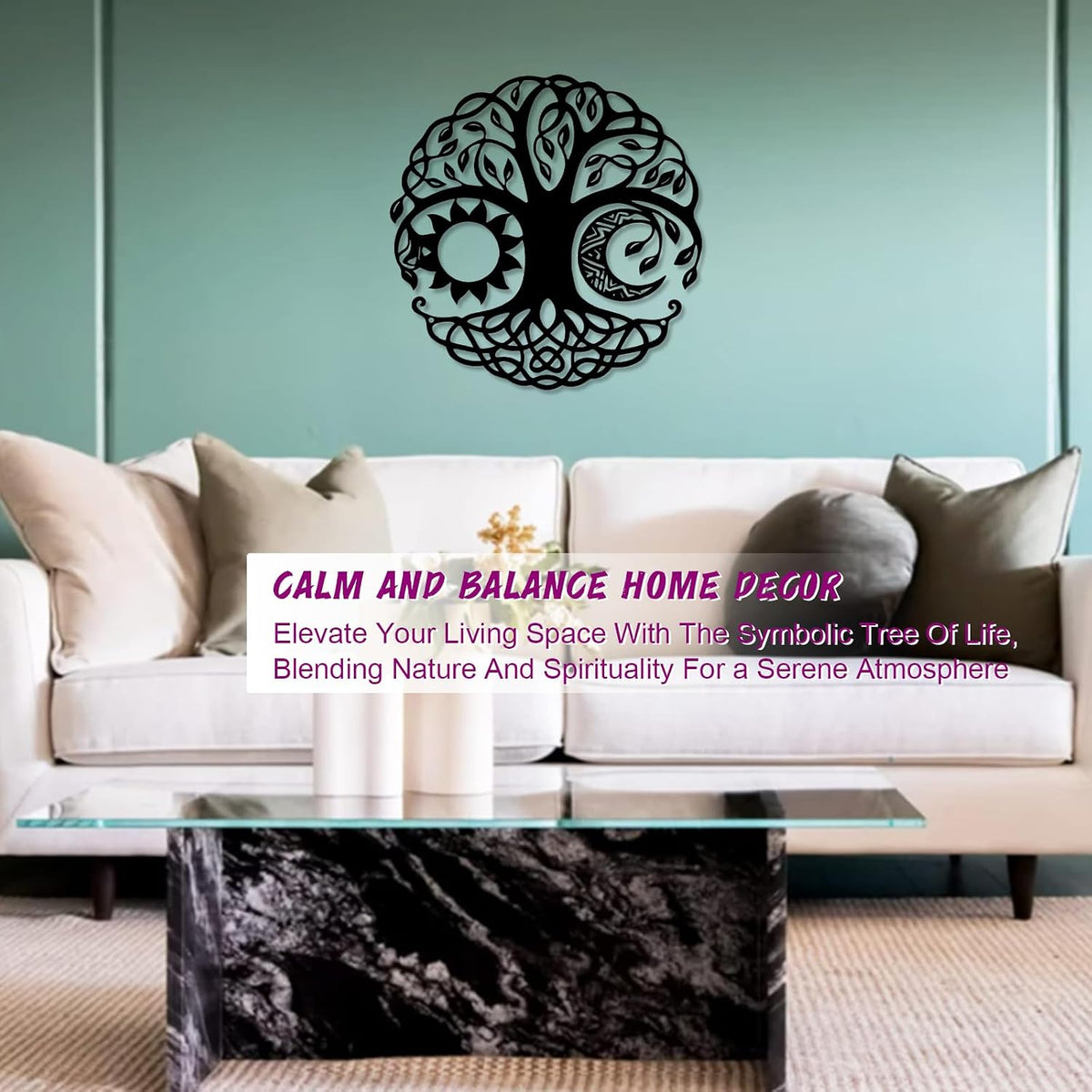 DYMACHINE Metal Wall Decor,Black Art Wall Decors,Boho Sign Accessories Adornos Para Sala,Living Room Modernos House Decorations For Bedroom,Apartment,Office,Kitchen,Black Outdoors (Sun And Moon)
