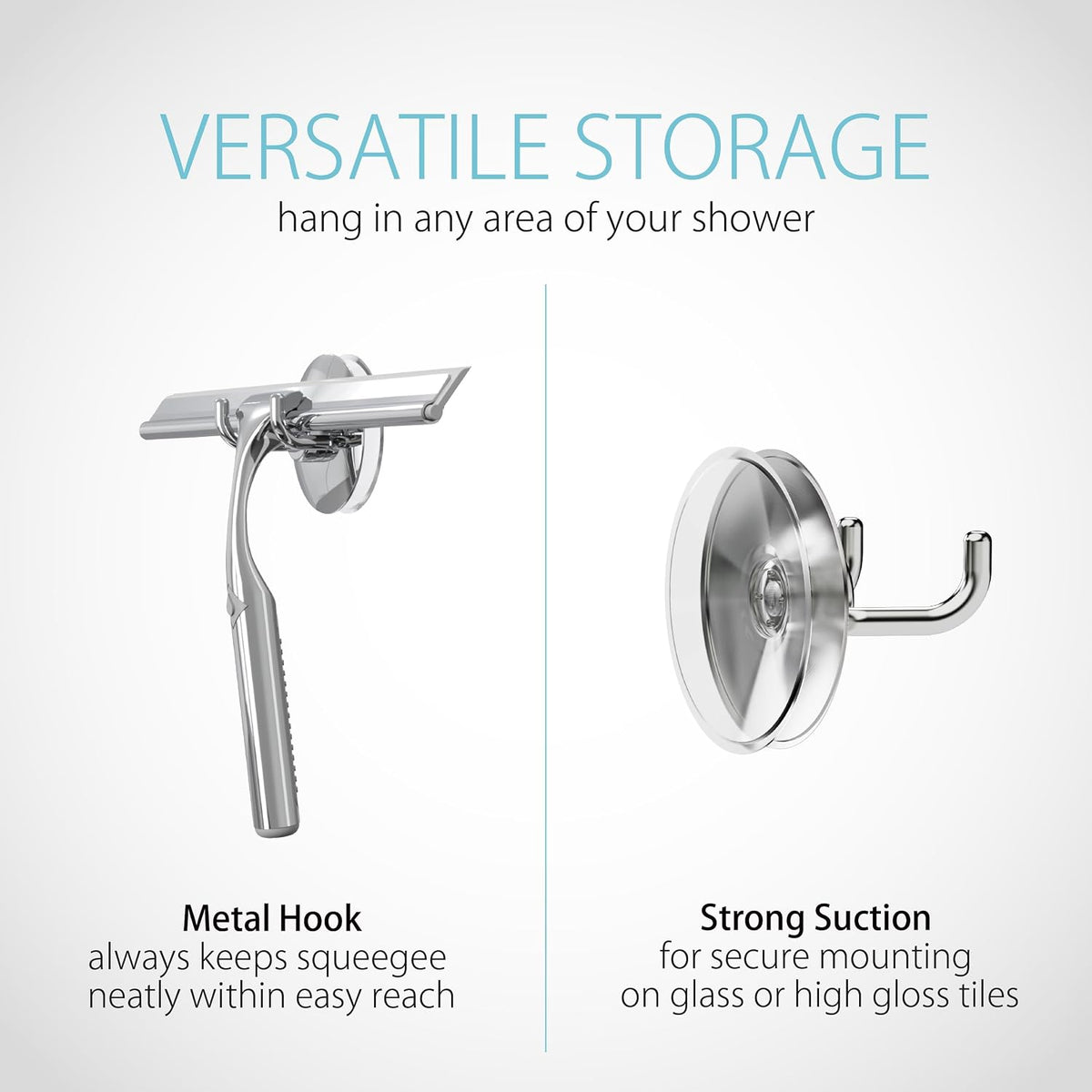 Better Living Deluxe Shower Squeegee, 10" Blade, Chrome