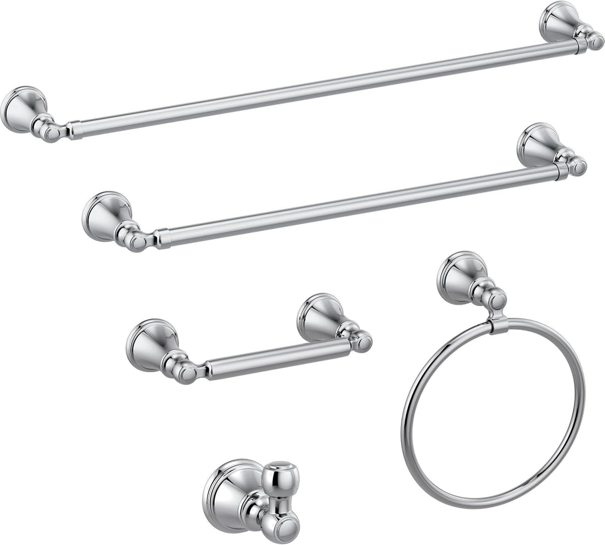 DELTA FAUCET 73224 Woodhurst 24 in. Wall Mount Towel Bar Bath Hardware Accessory in Polished Chrome