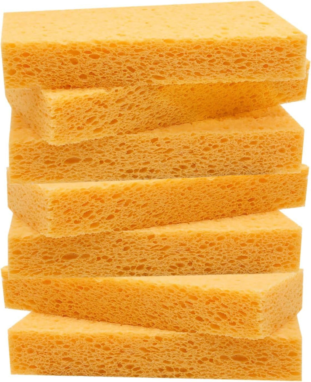 Large Cellulose Sponges, Kitchen Sponge for Dish, Thick Heavy Duty Scrub Pads, Non-Scratch Scrubber for Household/Cookware/Bathroom/Office/Boat 5.5" x 3" x 1" (7 Pack) Yellow