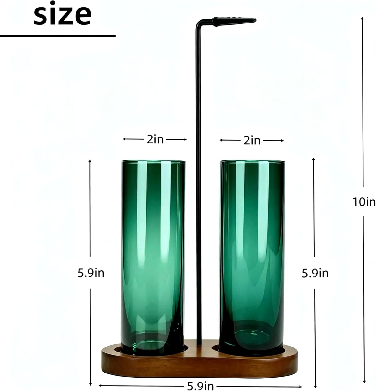 Emerald Green Incense Holder, Incense Sticks Burner Holder with Storage,Hang Upside Down Incense Holder for Sticks with Glass Ash Catcher for Room Decor (Dark Emerald)