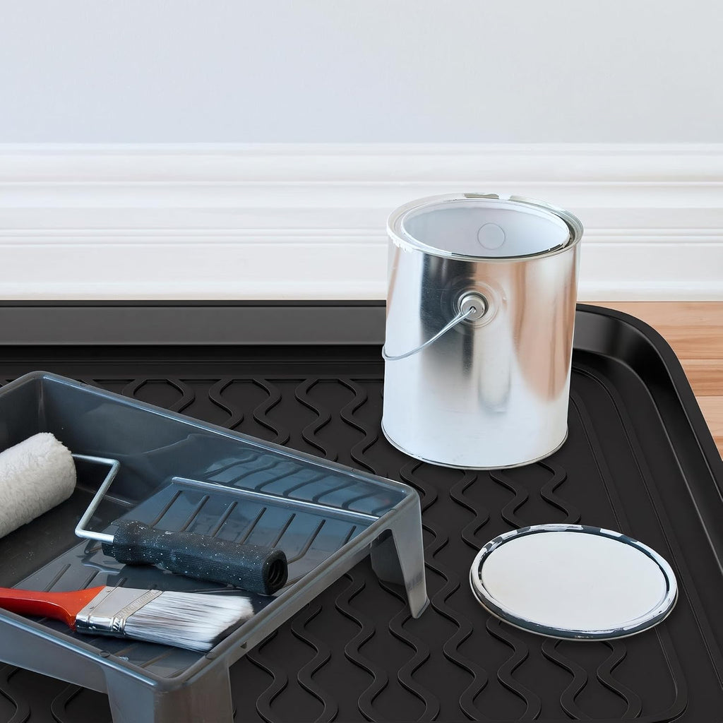 Stalwart Indoor Outdoor Boot Tray, Black, 23.75x15.75, 2-Pack
