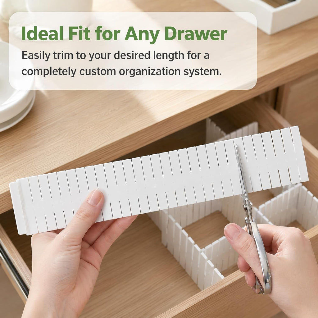 Adjustable Drawer Dividers, DIY Cut-to-Fit Organizers - Pink, 24 Pack