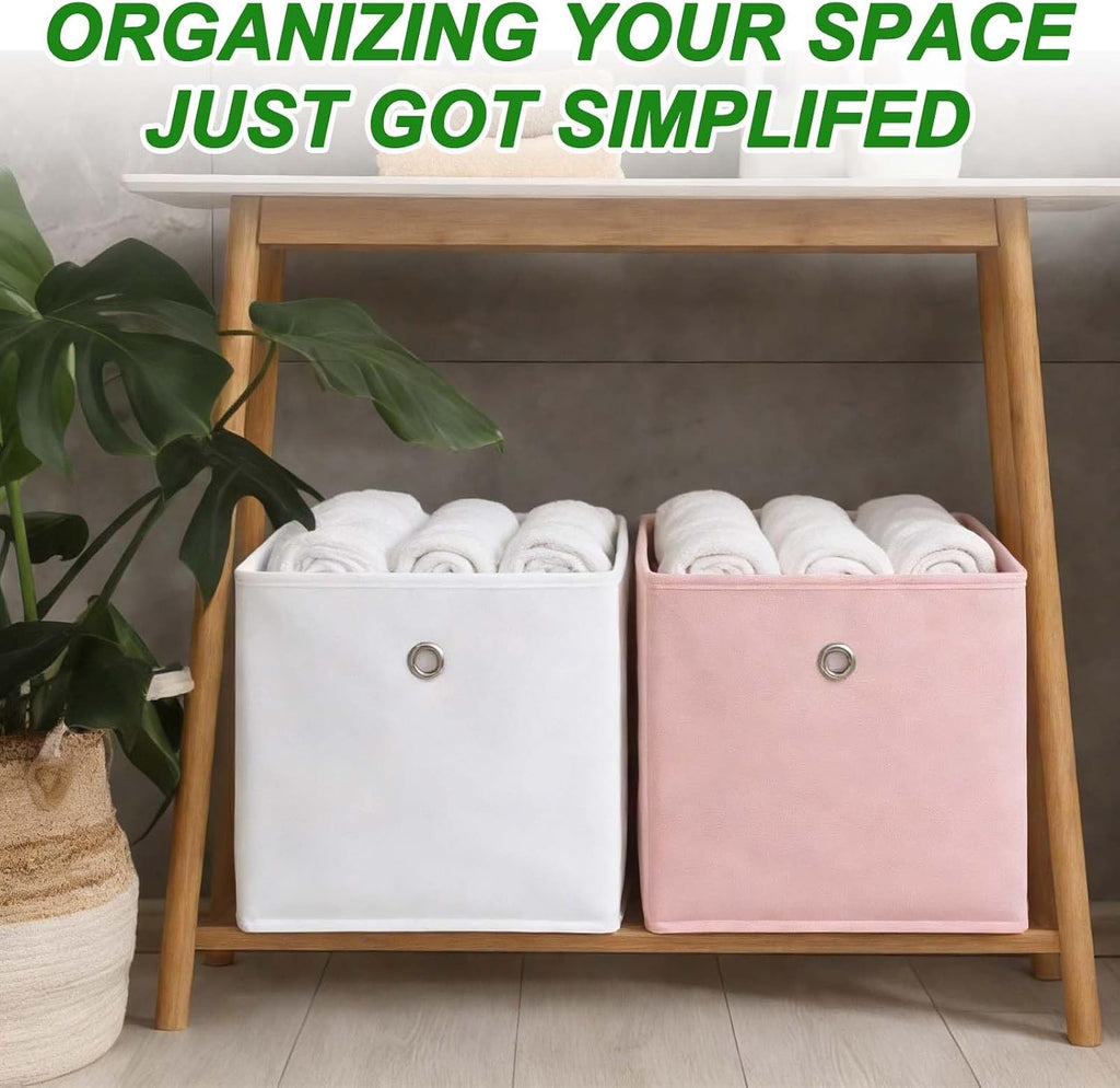 uxcell 3 Pack Storage Cubes 11x11x11 for Organizing Peacock Green