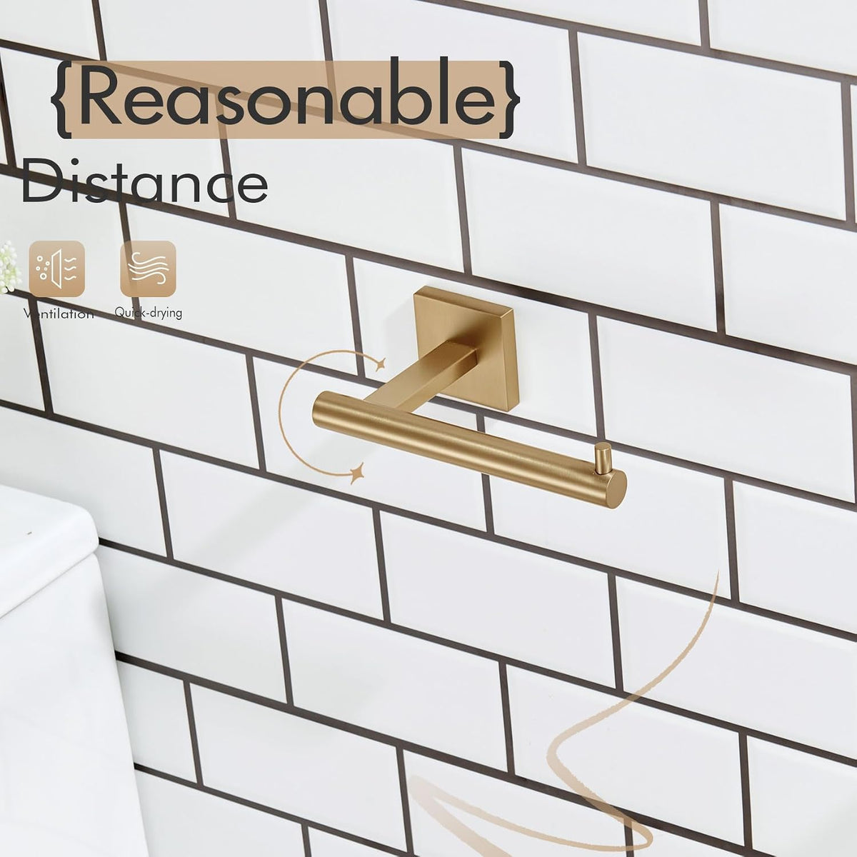 KOKOSIRI Toilet Paper Holder Champagne Bronze Toilet Roll Holder Hold Mega Rolls Kitchen Bathroom Tissue Paper Dispenser Stainless Steel, B2005CPG