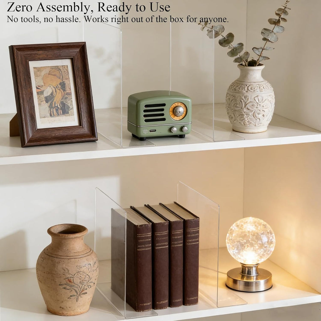 Clear Acrylic Shelf Dividers Closet Organizers for Organization Enthusiasts