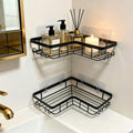 Shower Caddy 2 Pack, No Drilling Adhesive Bathroom Organizer Shelf Rack, Corner Shower Shelf with Hooks for Home Decor & Storage