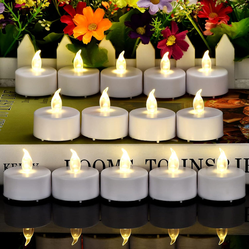 Battery Operated Flameless Tea Lights,Warm White 100Pack for Decoration