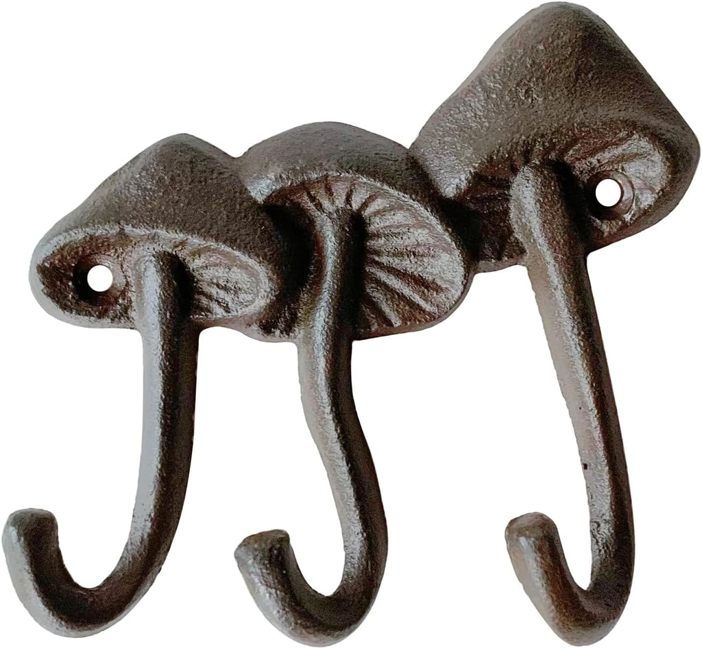 Rustic Mushroom-Shaped Decorative Wall Hook Rack Hangers for Hanging Clothes, Coats, Towels, Keys, and Hats, 1 Pack Antique Cast Iron Mounted Wall Hooks
