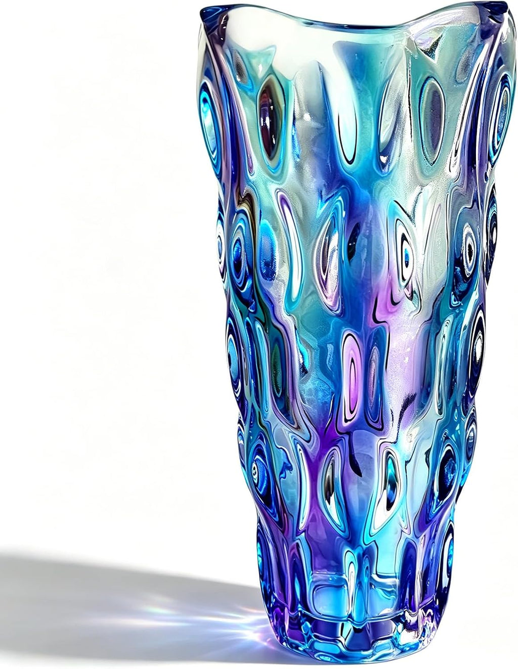 11.6" High Thickened Colorful Glass Flower Vase for Home Decor, Dining Wedding Table Office Holiday Party Centerpiece Decoration