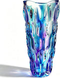 11.6" High Thickened Colorful Glass Flower Vase for Home Decor, Dining Wedding Table Office Holiday Party Centerpiece Decoration