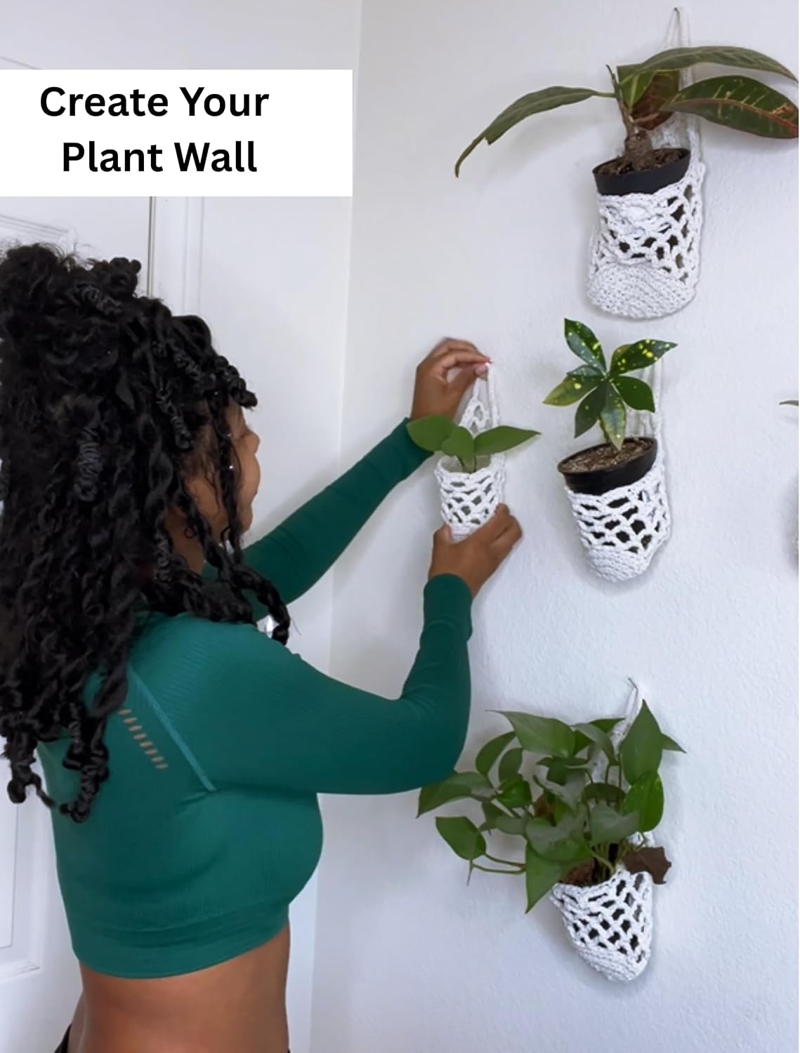 2 Packs Macrame Wall Plant Hanger for 6 in, Small Hanging Plant Basket