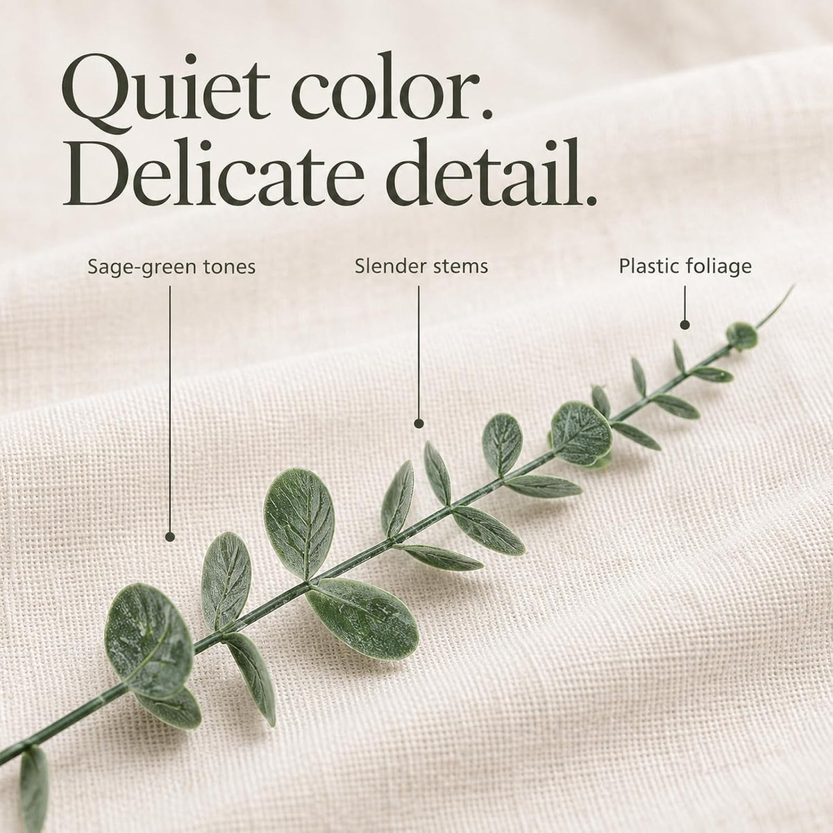 Fake Plants, 100Pcs Eucalyptus Stems Artificial Flowers, Fake Eucalyptus Leaves Stems, Plastic Grey Green Touch Leaf Branches for Home Office Flowers Bouquet Centerpiece Wedding Decoration