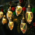 6.6FT Christmas Vintage Decor String Light - 10LED Snow Globe Bulbs String Lights with Tree & Snow & Cute Ornaments Christmas Indoor decorations for Home Patio Mantel Fireplace Xmas Tree Decoration