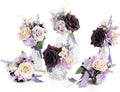 Ling's moment Light Purple Flowers Mini Bridesmaid Bouquets Set of 6 Pre-Made Lilac Small Floral Wedding Centerpieces (Lavender)