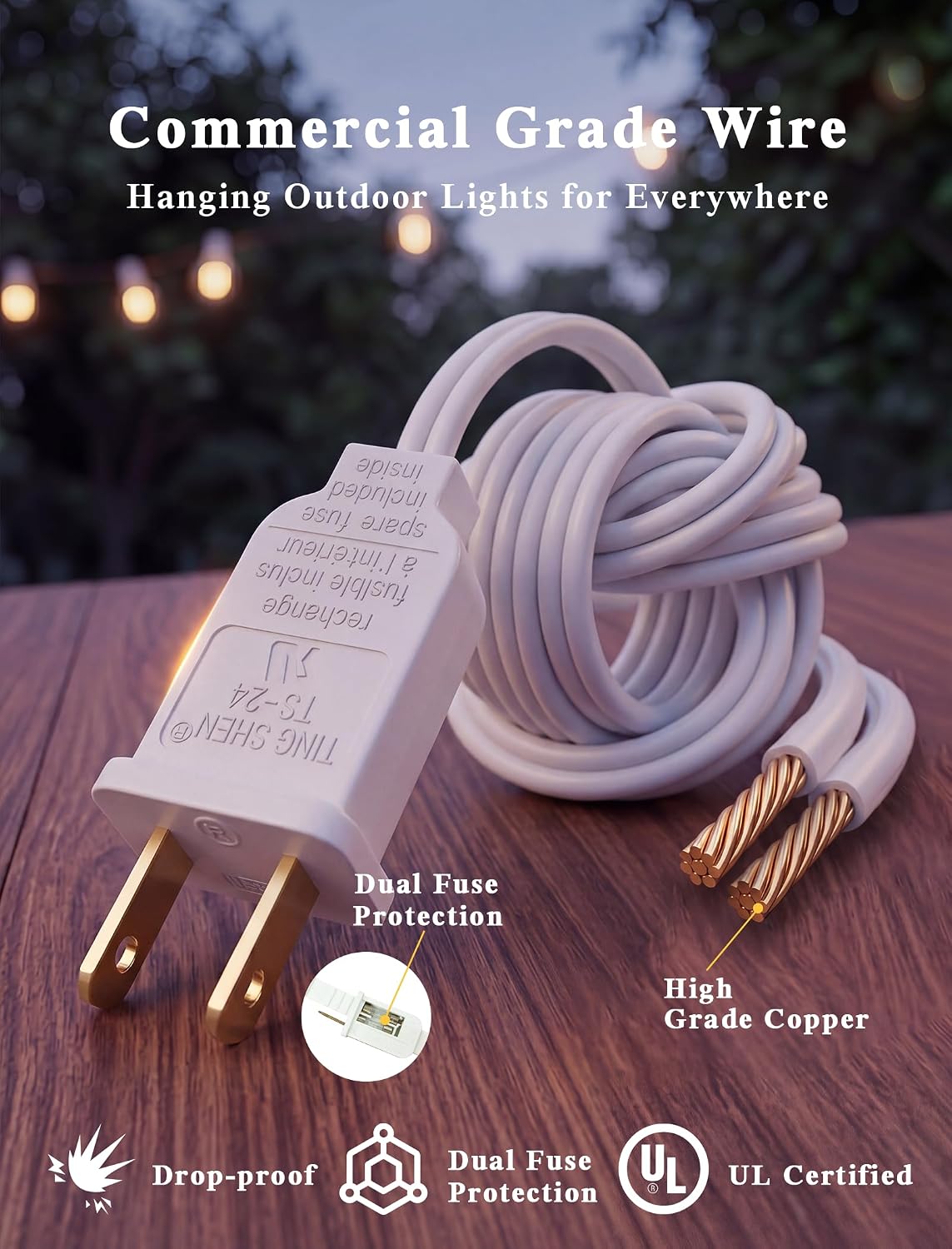 Outdoor String Light, 100Ft Waterproof Patio Lights with 105 Glass Bulbs
