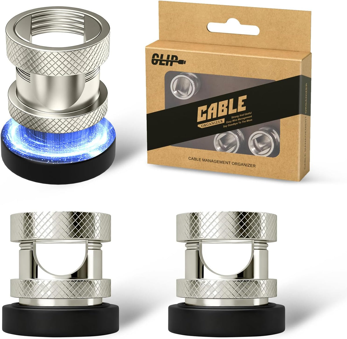 Viaky Magnetic Cord Holder,3 Pack Charger Holders for Cords