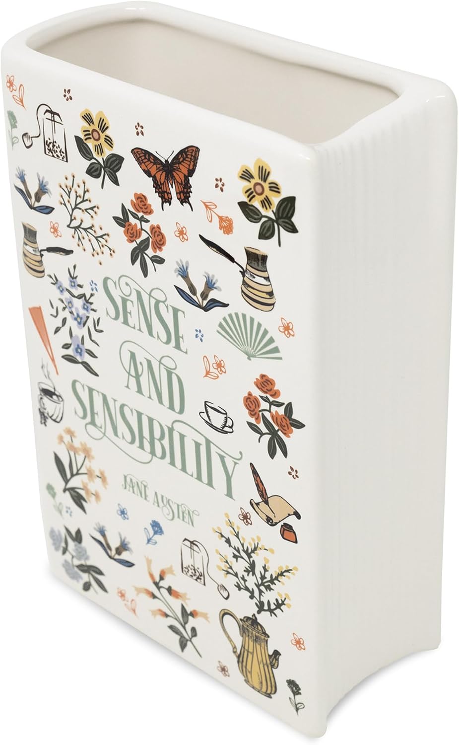 Steel Mill & Co. Ceramic Book-Shaped Vase, Sense and Sensibility