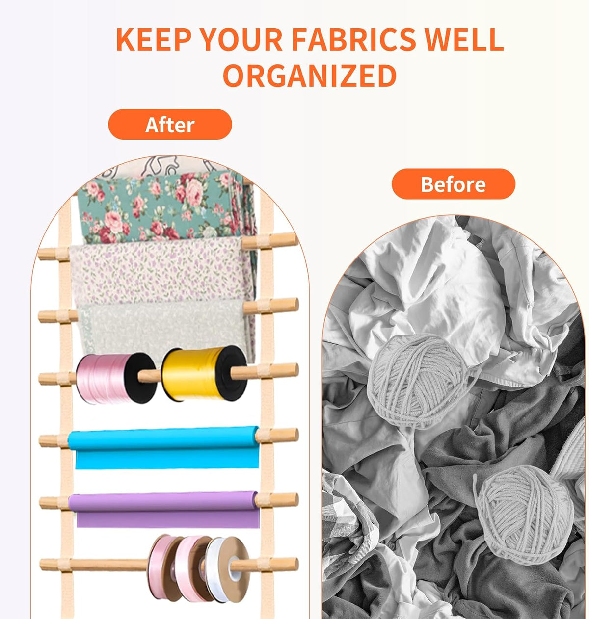 sewing fabric storage: 33.5x16.5 Inch fabric organizer and sewing fabrics organizer room hanging organization for Door & wall Craft Closet Boards Stash Store Yarn quilting Pattern Notions Supplies