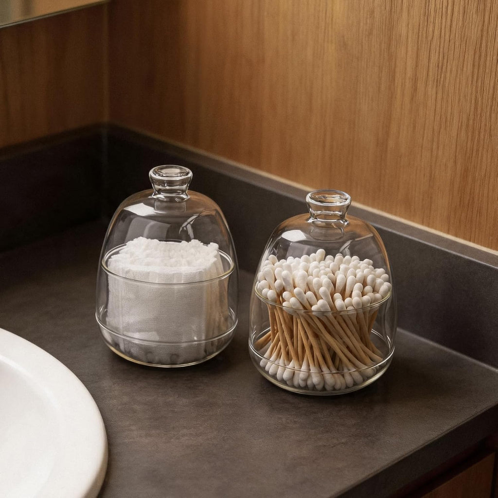 HillSpring 2 Pack Qtip Holder, Crystal Clear