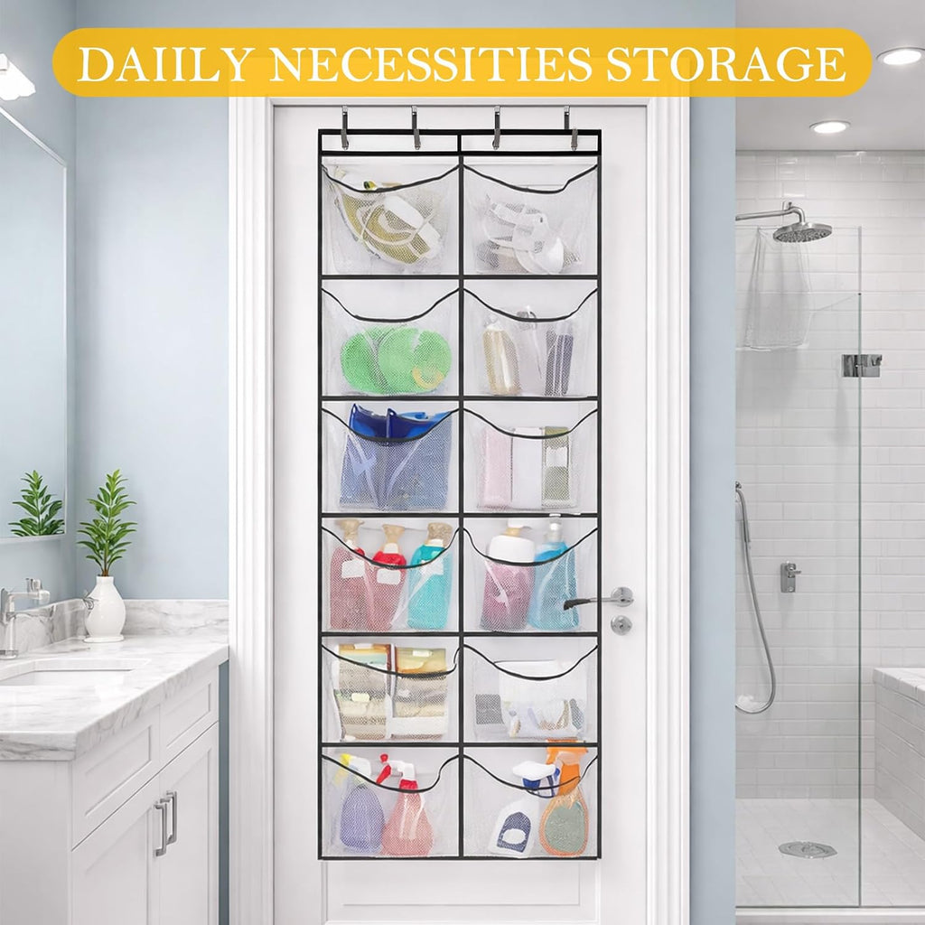 Yookeer Over The Door Hoodie Organizer 12 Large Mesh Sweatshirt Organizer