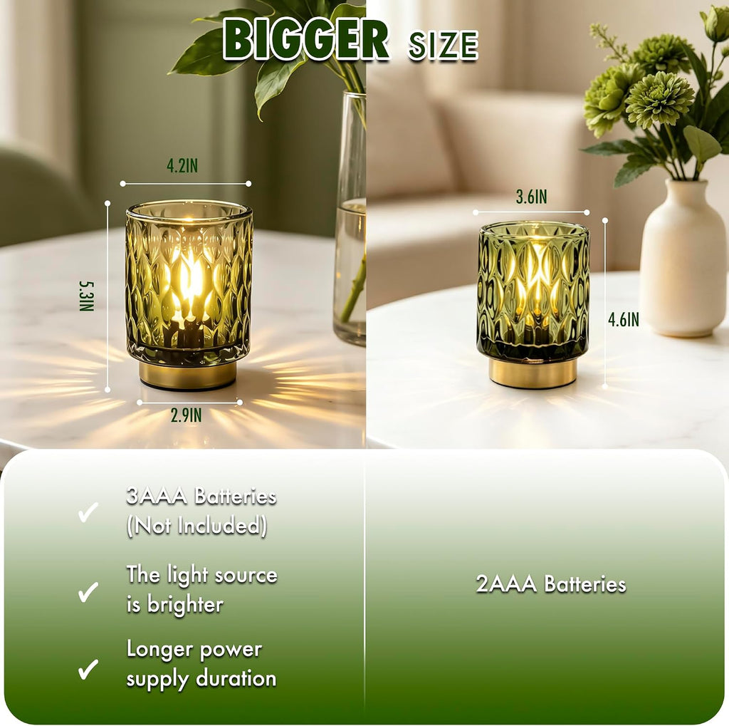 Battery Operated Table Lamp,Cordless Small Decorative Lamp,Green Gradient