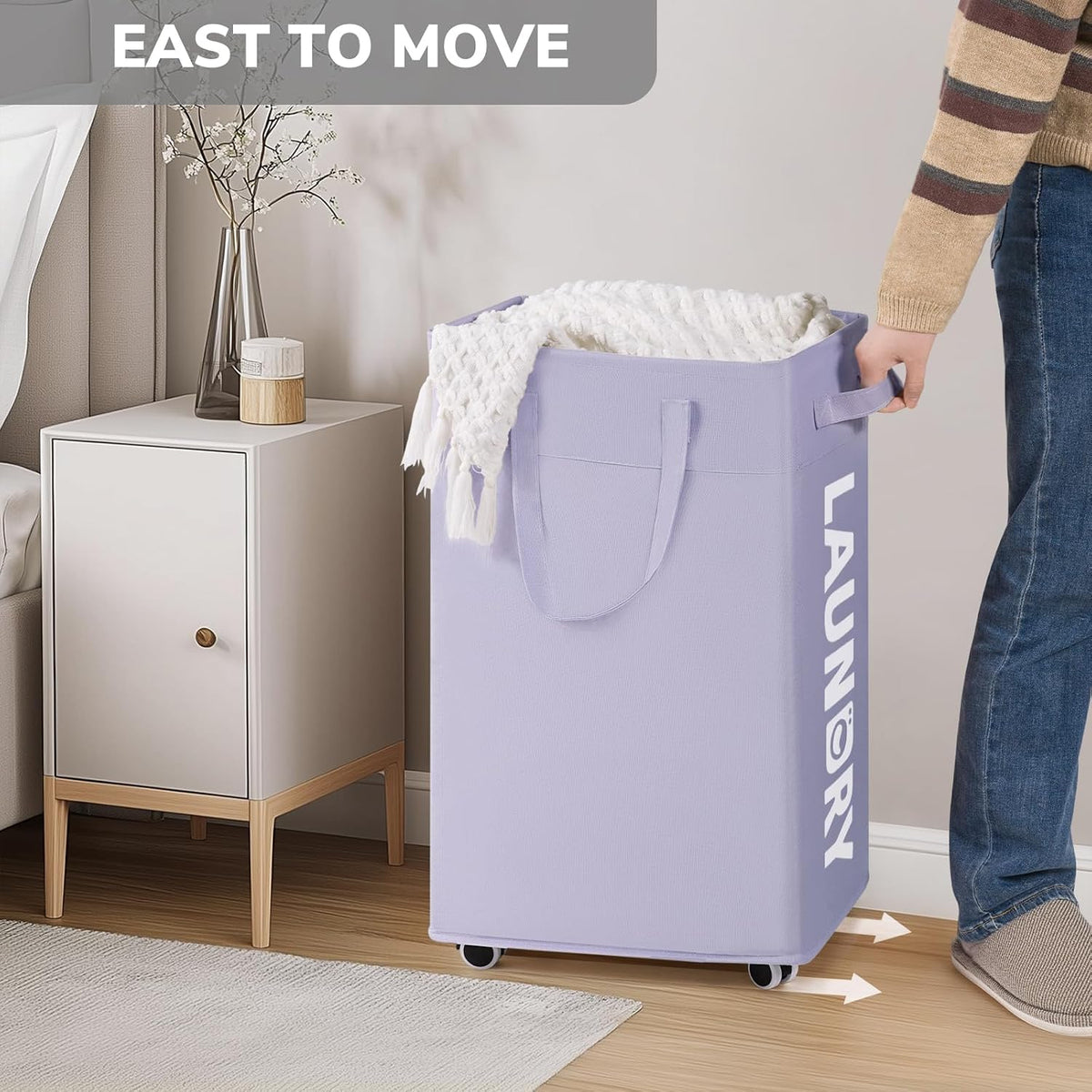 Goodpcik 75L Rolling Laundry Hamper with Wheels, Laundry Hamper for Dorm