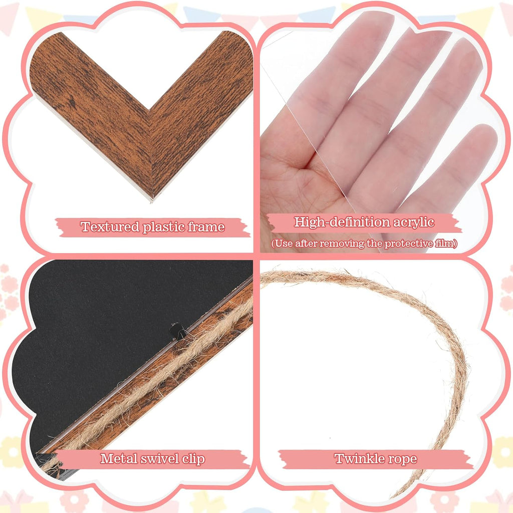 4x6 Rustic Brown Hanging Collage Picture Frames Set of 2, 3 Openings Collage Photo Frames Rustic Wooden Real Glass Vertical Hanging