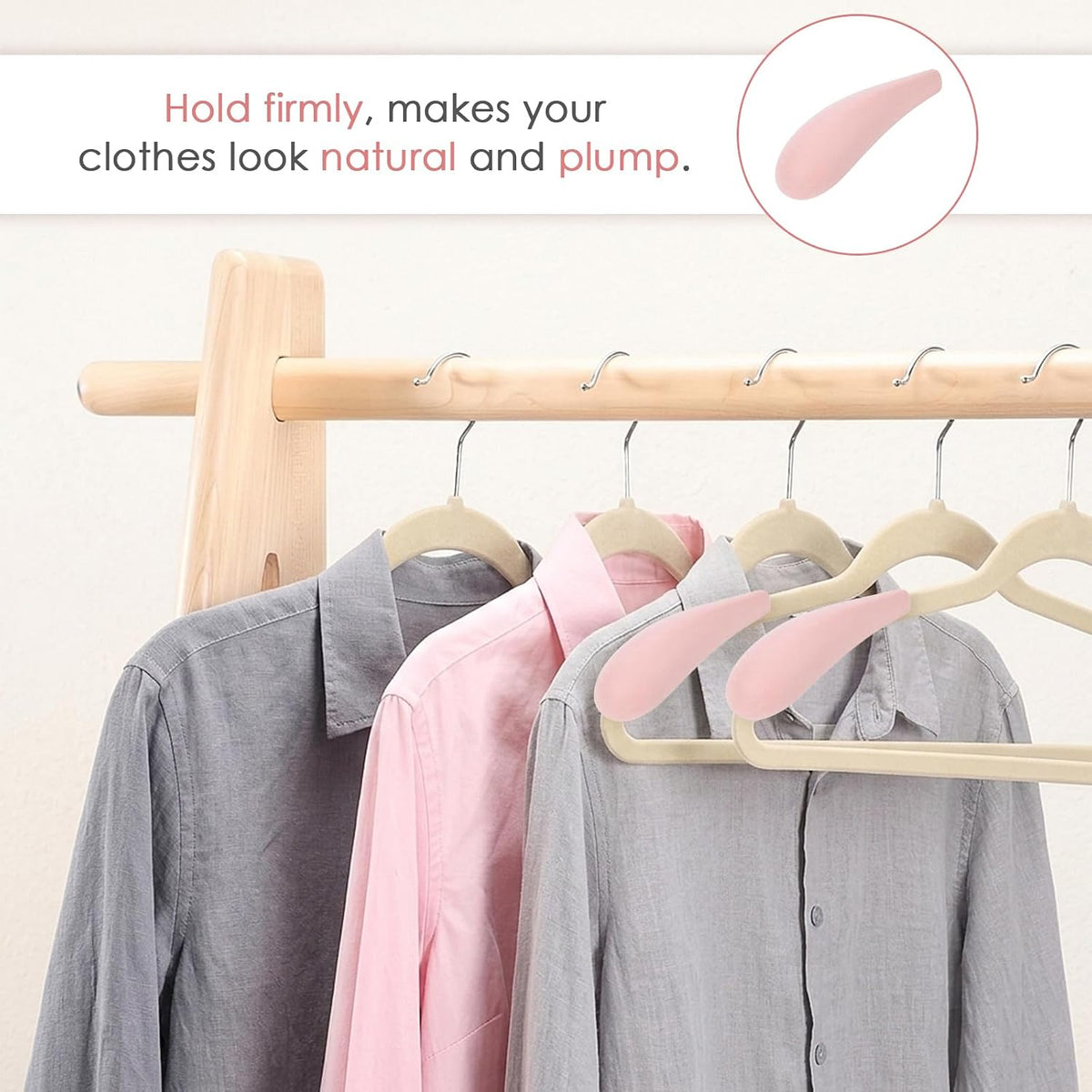 Shoulder Pads for Hangers – 10Pcs Velvet Hanger Shoulder Form Shaper, Plastic Flocking Protectors for Velvet Hangers with 0.2 Inch Thickness, Non-Slip Design (Pink)