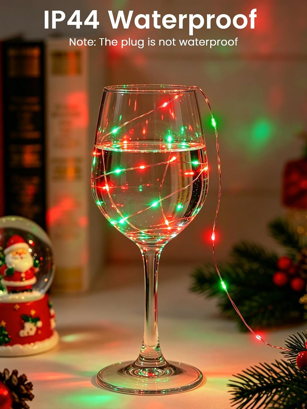 2 Pack Fairy Lights Plug in 99 FT 300 LED Christmas String lights Red Green