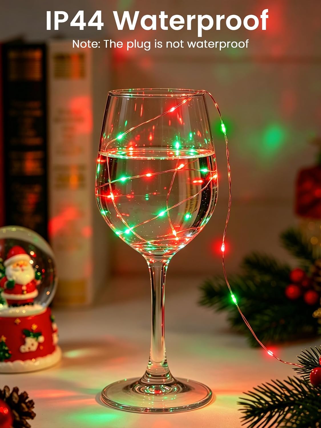 2 Pack Fairy Lights Plug in 99 FT 300 LED Christmas String lights Red Green