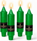 Short Taper Candles 4 Pack,5 Inch Metallic Green Candle Sticks