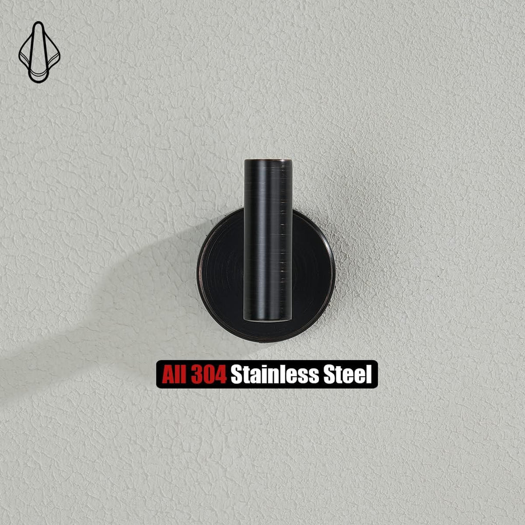 JQK Bathroom Hardware Set Oil Rubbed Bronze, 5-Piece Bath Accessories Set Wall Mount Includes 24 in Towel Bar, 9 in HT Bar, TP Holder, Towel Hook x 2, BAS105-ORB