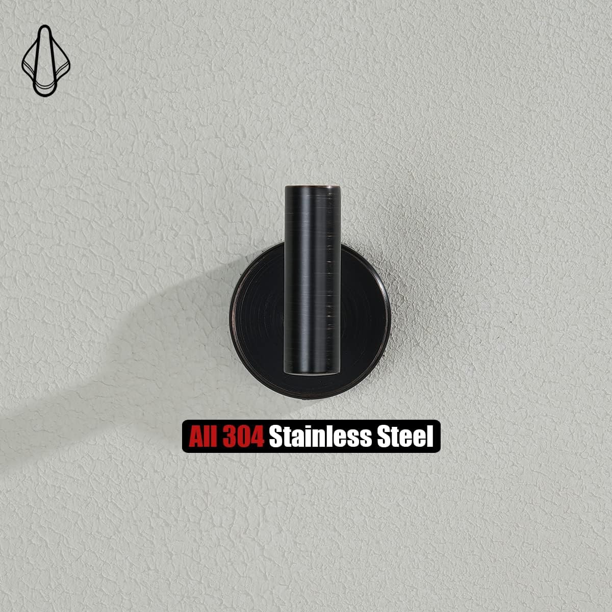 JQK Bathroom Hardware Set Oil Rubbed Bronze, 5-Piece Bath Accessories Set Wall Mount Includes 24 in Towel Bar, 9 in HT Bar, TP Holder, Towel Hook x 2, BAS105-ORB