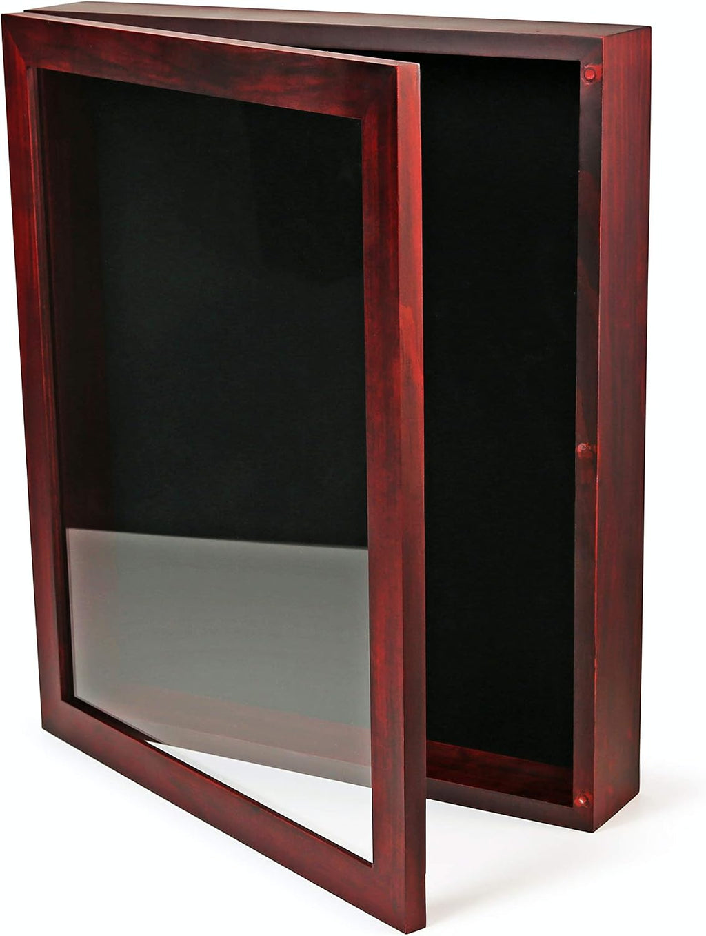 12x15 Large Shadow Box Frame, Deep Display Case, Red, Picture Frame, Graduation Cap, Military , Wedding Wood Frame